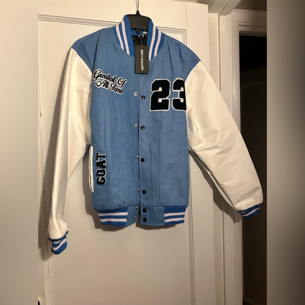 Blue and White Varsity Jacket